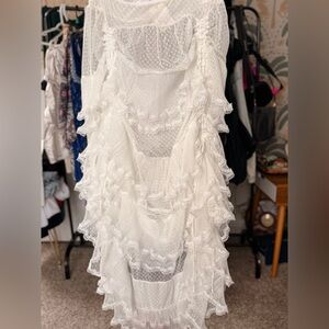 Sheer White Skirt with Ruffles